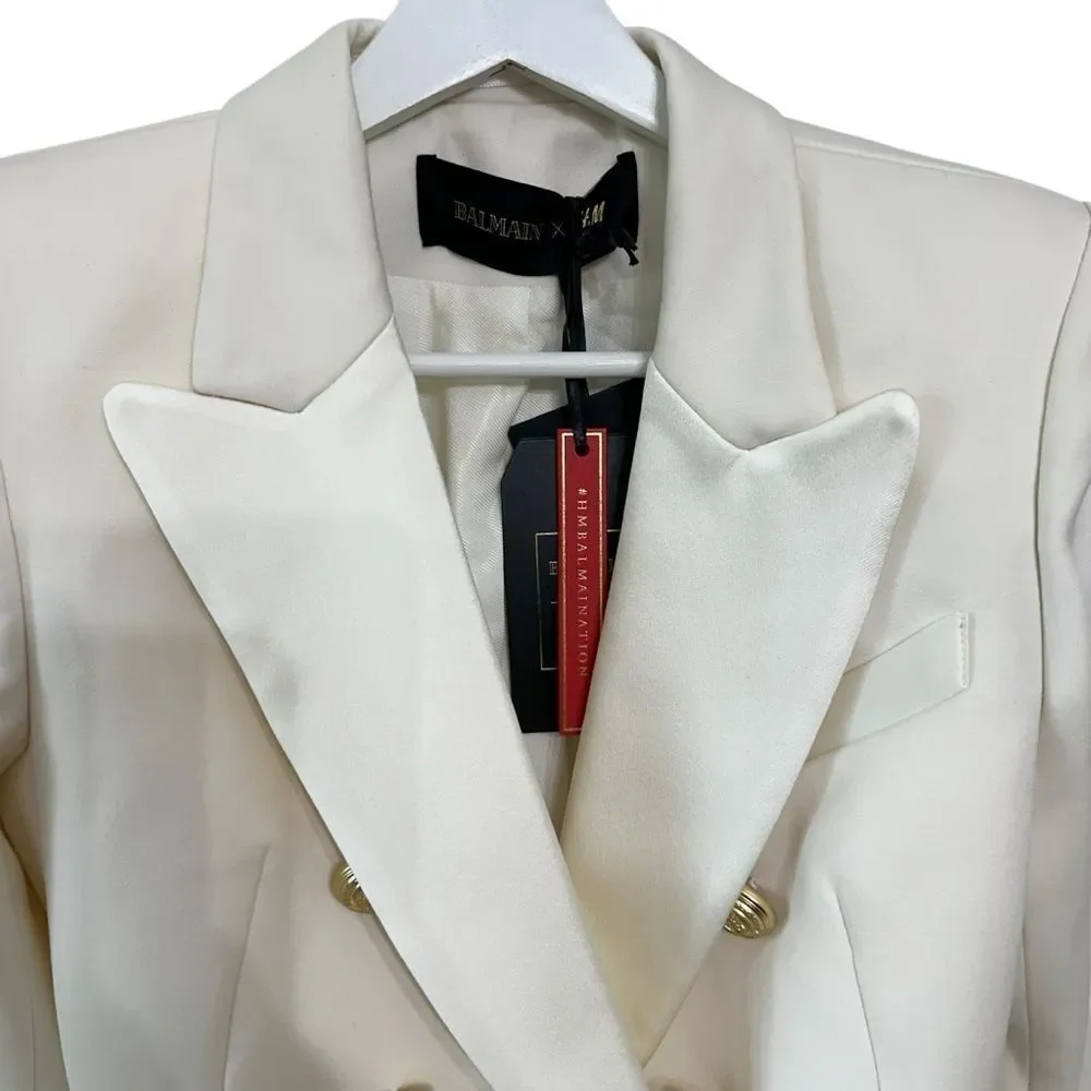 BALMAIN x H&M Collab Cream Blazer RARE - Picture 5 of 9